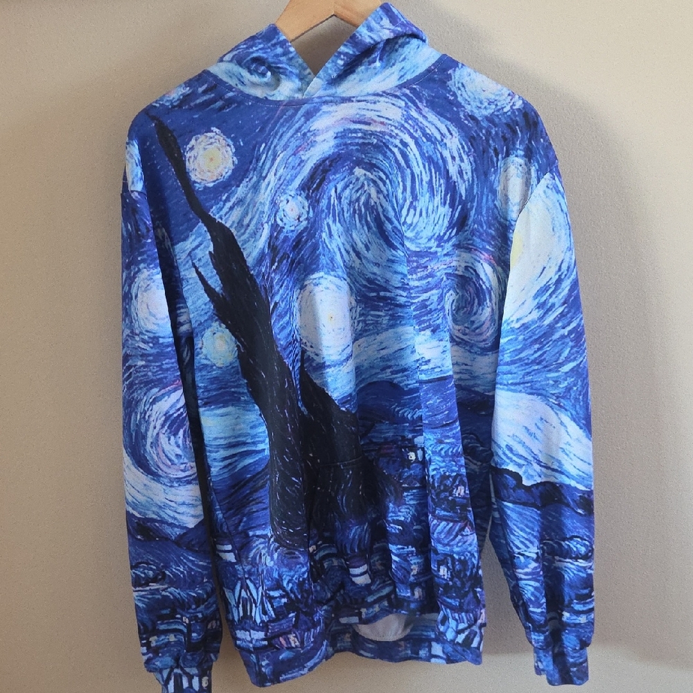Starry Night Print Hoodie